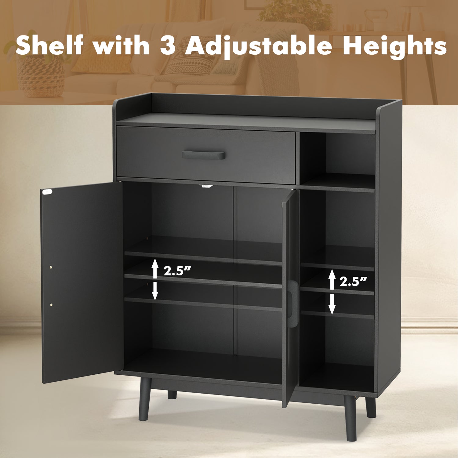 Floor Storage Cabinet Free Standing Cupboard Chest