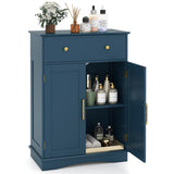 Floor Storage Cabinet with Doors Modern Buffet Sideboard with Drawer and Adjustable Shelf-Navy Blue