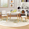 Flower-shaped Kids Table Set with Solid Pine Wood Legs