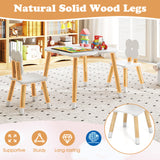 Flower-shaped Kids Table Set with Solid Pine Wood Legs
