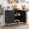 Fluted Buffet Cabinet with 2-Door Sideboard for Kitchen and Dining Room