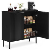 Fluted Buffet Cabinet with 2-Door Sideboard for Kitchen and Dining Room