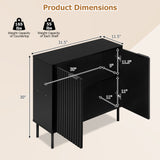 Fluted Buffet Cabinet with 2-Door Sideboard for Kitchen and Dining Room