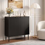 Fluted Buffet Cabinet with 2-Door Sideboard for Kitchen and Dining Room