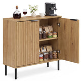 Fluted Buffet Cabinet with 2-Door Sideboard for Kitchen and Dining Room