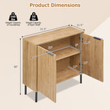 Fluted Buffet Cabinet with 2-Door Sideboard for Kitchen and Dining Room