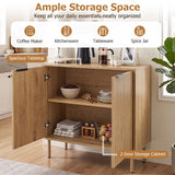 Fluted Buffet Cabinet with 2-Door Sideboard for Kitchen and Dining Room