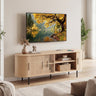 Fluted TV Stand for TVs up to 60" Mid Century Curved Entertainment Center