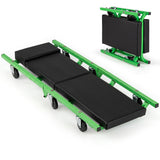 Foldable Automotive Creeper with 360Â° Swivel Wheels 330 lbs for Garage-Green