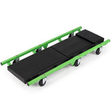 Foldable Automotive Creeper with 360Â° Swivel Wheels 330 lbs for Garage-Green