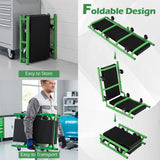 Foldable Automotive Creeper with 360Â° Swivel Wheels 330 lbs for Garage-Green