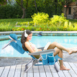 Foldable Backpack Beach Chair with Cup Holder and Storage Pockets Set of 2