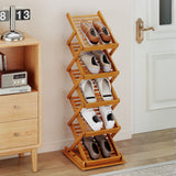 Foldable Bamboo Magazine Rack with 2 Adjustable Positions-Walnut