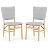 Foldable Dining Chair Set of 2 Armless Kitchen Chair with Padded Seat and Tilt Backrest