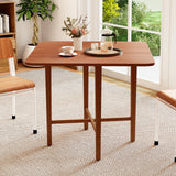Foldable Dining Table for 2-4 People with Rubber Wood Legs for Small Space