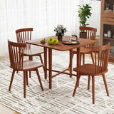 Foldable Dining Table for 2-4 People with Rubber Wood Legs for Small Space