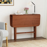 Foldable Dining Table for 2-4 People with Rubber Wood Legs for Small Space
