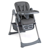 Foldable High Chair with 7-Level Height Adjustment for Babies and Toddlers-Gray