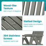 Foldable Patio Chair All-Weather HDPE Outdoor Dining Chair with Armrest