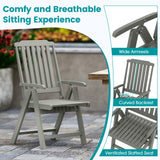 Foldable Patio Chair All-Weather HDPE Outdoor Dining Chair with Armrest
