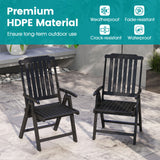 Foldable Patio Chair All-Weather HDPE Outdoor Dining Chair with Armrest