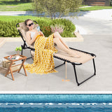 Foldable Recline Lounge Chair with Adjustable Backrest and Footrest
