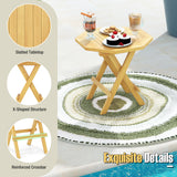Teak Wood Octagon Coffee Table with X-shaped Legs and Slatted Tabletop