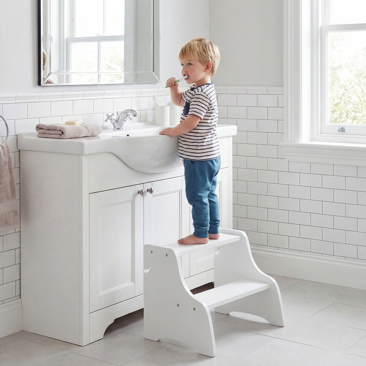 Foldable Toddler Step Stool with Chalkboards 2-Step Stool
