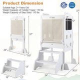 Foldable Toddler Step Stool with Chalkboards 2-Step Stool