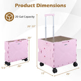 Foldable Utility Cart on 4 Rotate Wheels with Cup Holder