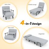 Folding 6 Position Convertible Sleeper Bed Armchair Lounge Couch with Pillow
