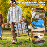 2 Pieces Folding Beach Chair Camping Lawn Webbing Chair
