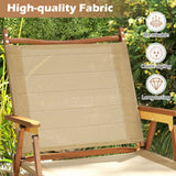 Folding Camp Chairs Set of 2 Lightweight Beach Chairs-Beige