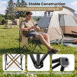Folding Camping Chair with Mesh Fabric Backrest Solid Metal Frame and Carrying Bag