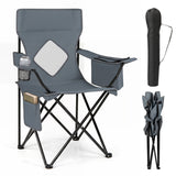 Folding Camping Chair with Mesh Fabric Backrest Solid Metal Frame and Carrying Bag