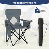 Folding Camping Chair with Mesh Fabric Backrest Solid Metal Frame and Carrying Bag