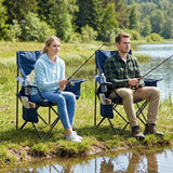 Folding Camping Chair with Mesh Fabric Backrest Solid Metal Frame and Carrying Bag