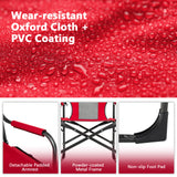 Folding Camping Directors Chair with Cooler Bag and Side Table