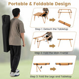 Folding Camping Table Picnic Table with Storage Bag and Waterproof Desktop