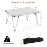 Folding Camping Table Picnic Table with Storage Bag and Waterproof Desktop