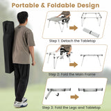 Folding Camping Table Picnic Table with Storage Bag and Waterproof Desktop