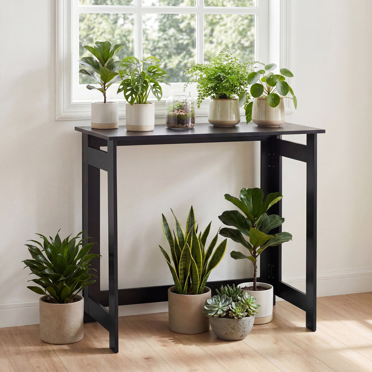 Folding Console Table with Foldable Legs