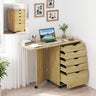 Folding Desk with Storage Drawers and Wheels for Dorms Apartments