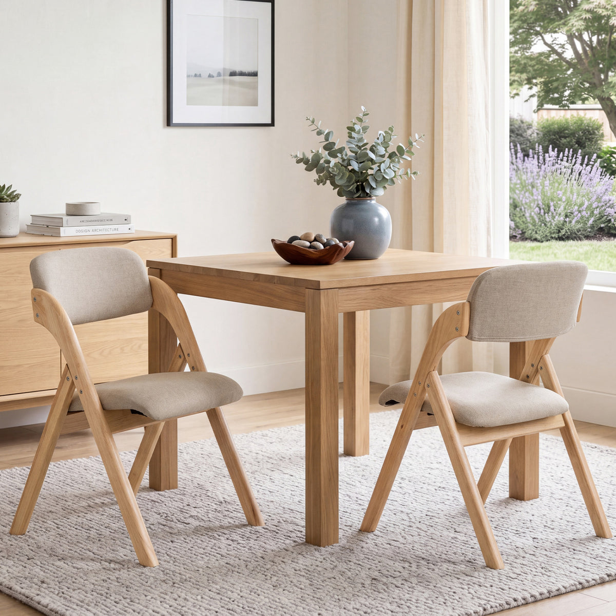 Folding Dining Chairs Set of 2/4 with Cushion