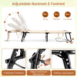 Folding Face Down Tanning Chair with Face Hole 3 Removable Pillows
