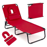 Folding Face Down Tanning Chair with Face Hole 3 Removable Pillows