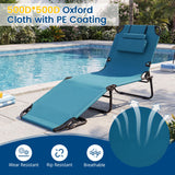 Folding Face Down Tanning Chair with Face Hole 3 Removable Pillows