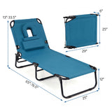 Folding Face Down Tanning Chair with Face Hole 3 Removable Pillows