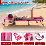 Folding Face Down Tanning Chair with Face Hole 3 Removable Pillows