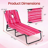 Folding Face Down Tanning Chair with Face Hole 3 Removable Pillows